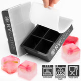 WALL QMER 2 Pack Large Ice Cube Tray with Lid, Reusable Silicone Freezer Molds, Easy Release 12 Big Square Ice Cubes for Whiskey, Soups, Frozen Food, Pasta, and Leftovers, IT01
