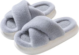 Fluffy Womens Slippers, Super Comfy Memory Foam House Slippers with Non-slip Thick Soles, SP06