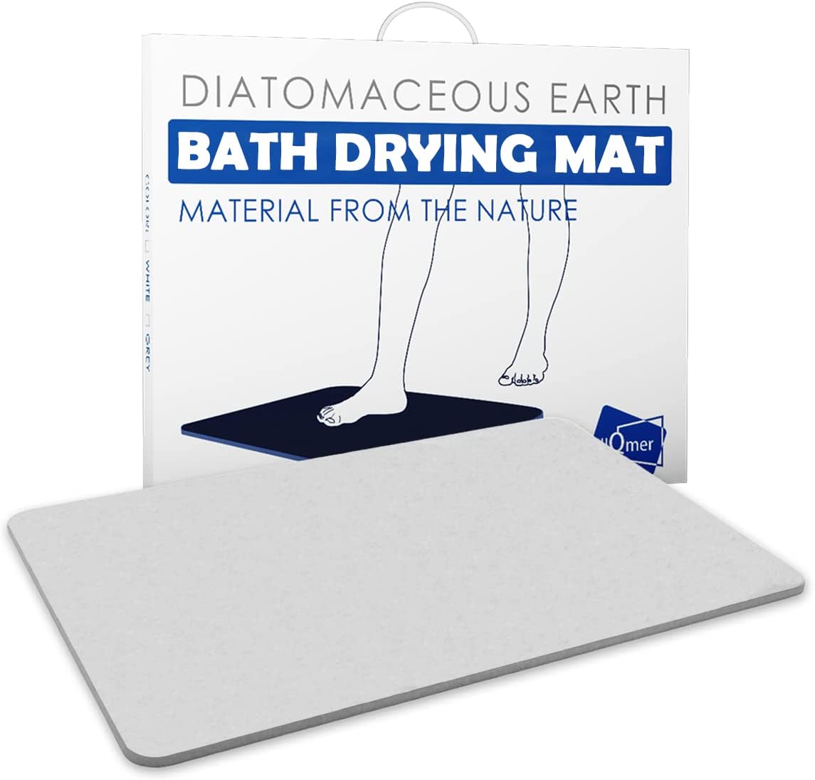  WALL QMER Bath Stone Mat, 23.5 x 15.5 Fast Drying Absorbent  Natural Diatomaceous Earth Mat, Anti-Slip Floor Shower Mats for Bathroom,  Kitchen, Light Gray : Home & Kitchen