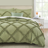 HTTT Boho Tufted Bedding Set, Soft and Embroidery Shabby Chic Duvet Covers