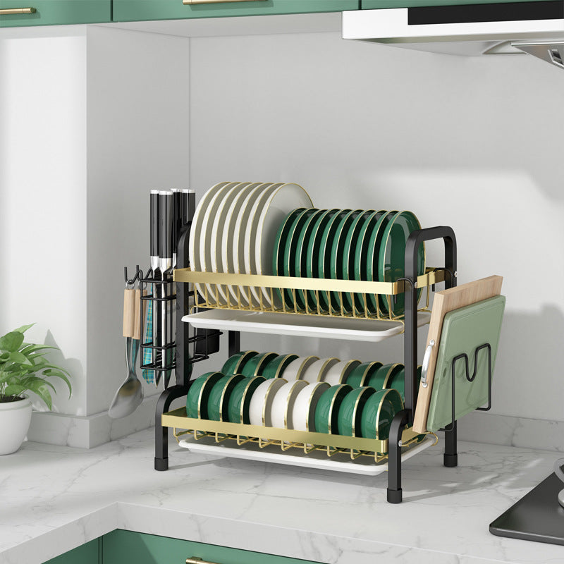  Dish Rack Dish Drying Rack 3-Tiers Kitchen Carbon